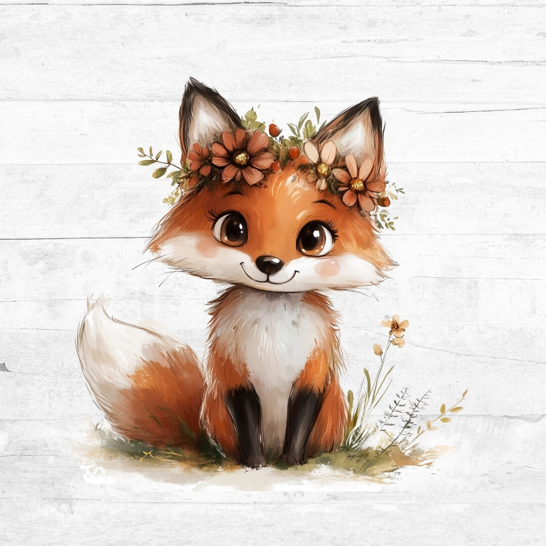 Bügelbild Flower Animals 12 - Fuchs 2