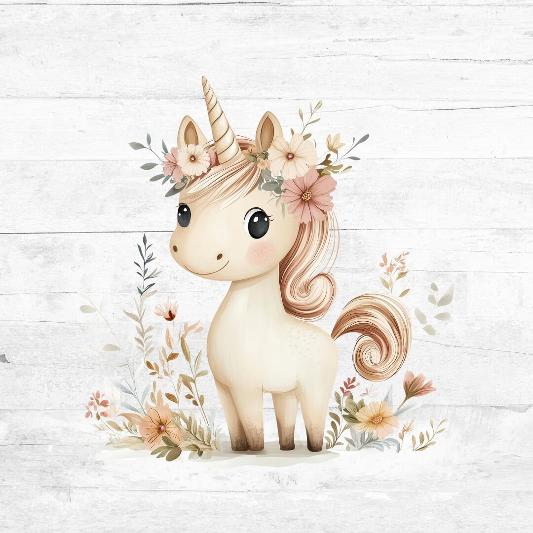 Bügelbild Flower Animals 13 - Einhorn