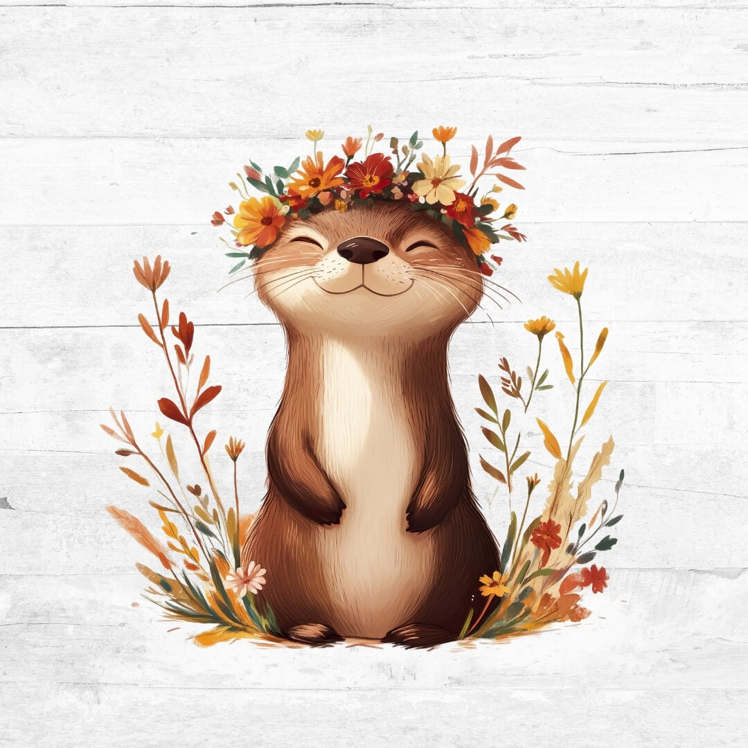 Bügelbild Flower Animals 14 - Otter