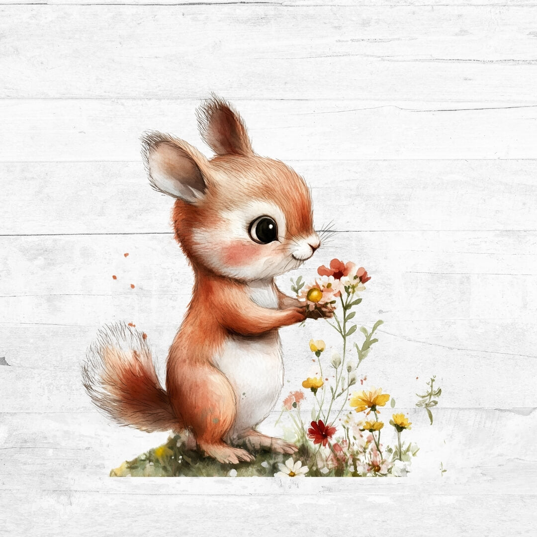 Bügelbild Flower Animals 15 - Eichhörnchen