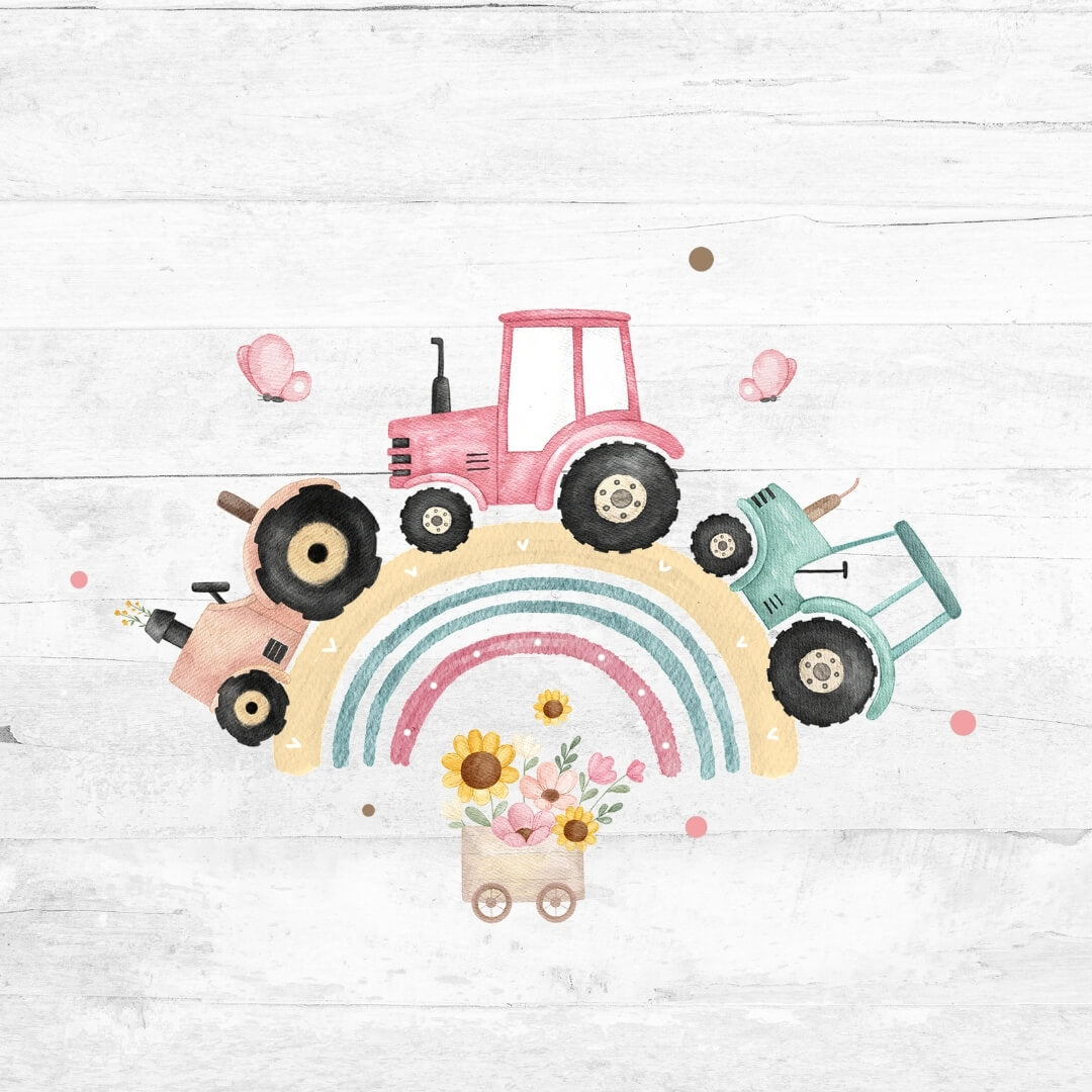 Bügelbild Traktorliebe rosa