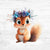 Bügelbild Blue Flower Animals 1 - Eichhörnchen 1