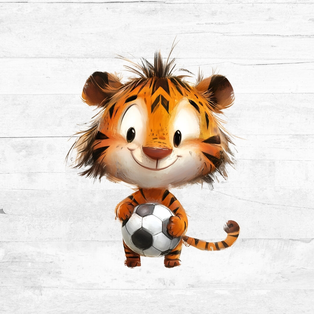 Bügelbild Fußball Tiere 4 - Tiger 2