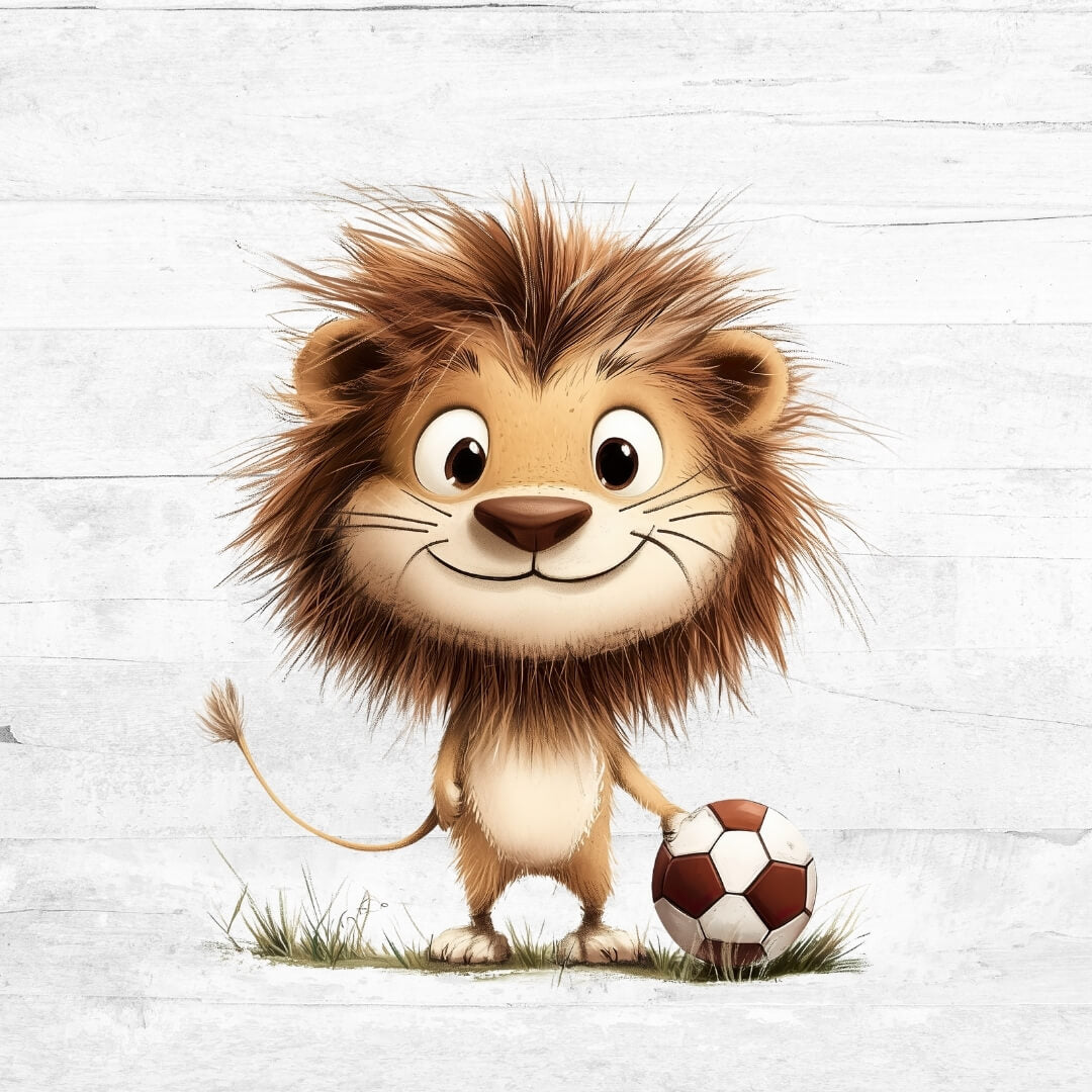 Bügelbild Fußball Tiere 6 - Löwe 2
