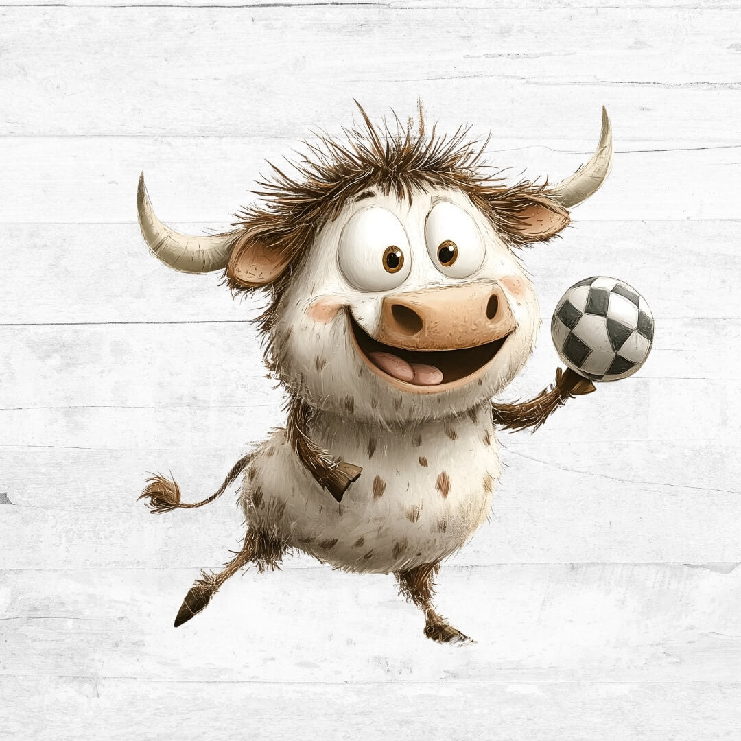 Bügelbild Fußball Tiere 10 - Kuh 2