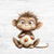 Bügelbild Fußball Tiere 15 - Affe 2