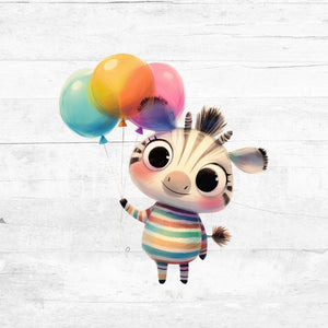 Bügelbild Tiere mit Ballons 2 - Zebra