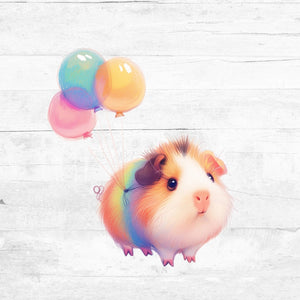 Bügelbild Tiere mit Ballons 5 - Meerschweinchen