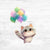 Bügelbild Tiere mit Ballons 12 - Katze 2