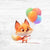 Bügelbild Tiere mit Ballons 15 - Fuchs