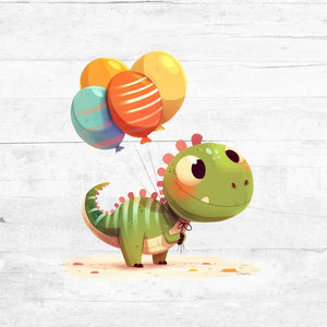 Bügelbild Tiere mit Ballons 19  - Dino