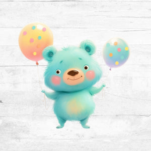 Bügelbild Tiere mit Ballons 22 - Bär 2
