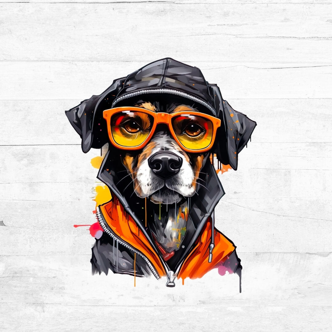 Bügelbild Graffiti Hund 2