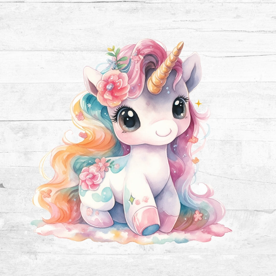 Bügelbild niedliche Einhörner  - Einhorn 19