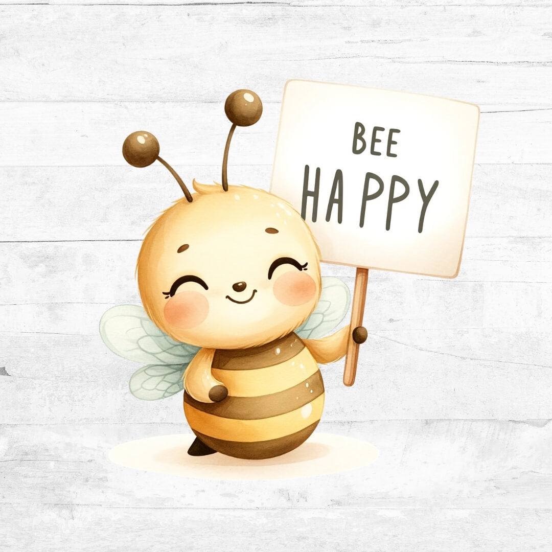 Bügelbild Happy Bee - Bienchen