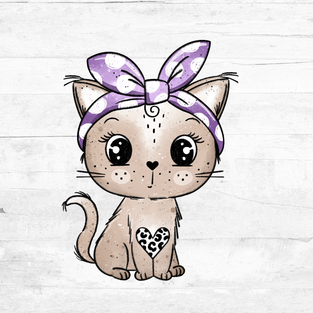 Bügelbild Tassen Kitty Punkte 1