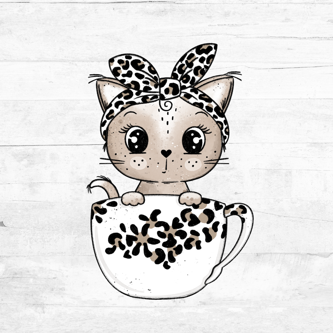 Bügelbild  Leo Tassen Kitty