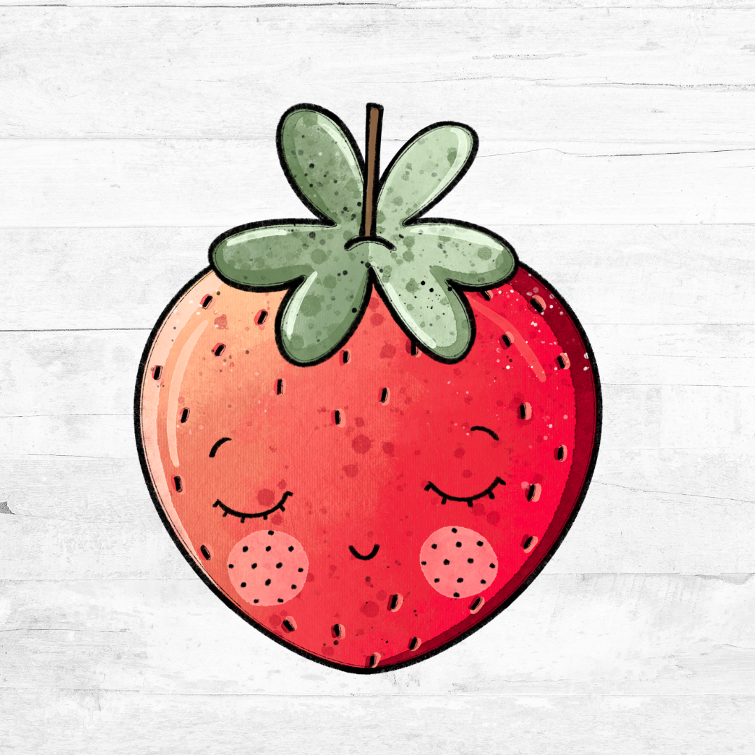 Bügelbild Erdbeerchen 1