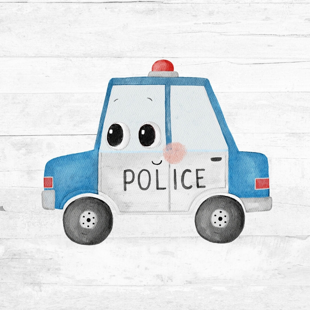 Bügelbild Funny Cars - Polizeiauto