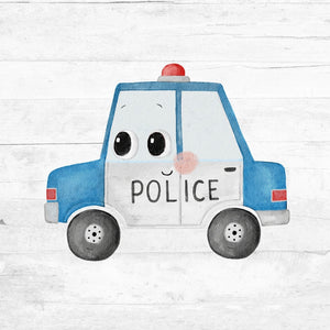 Bügelbild Funny Cars - Polizeiauto