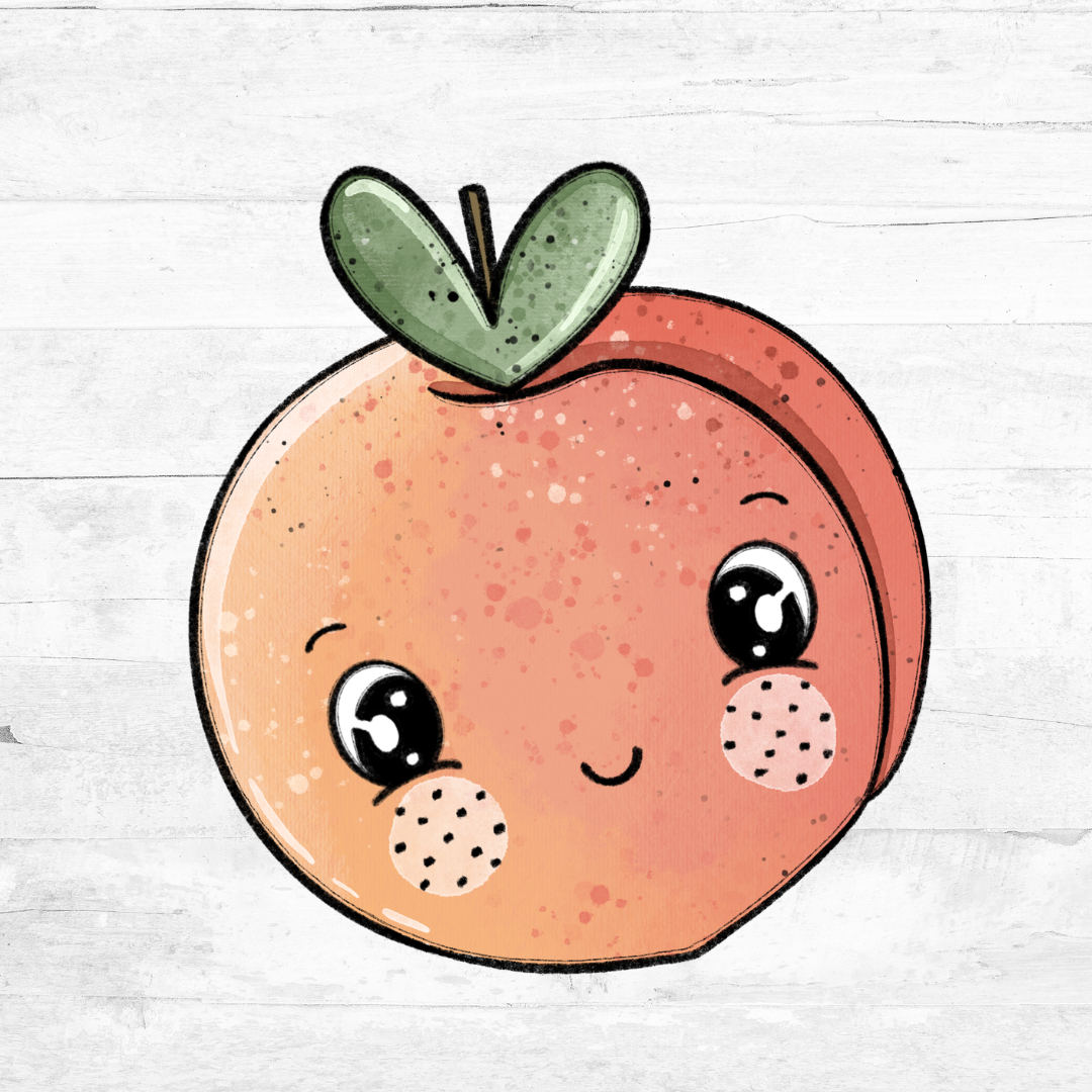 Bügelbild Pfirsichlein 1