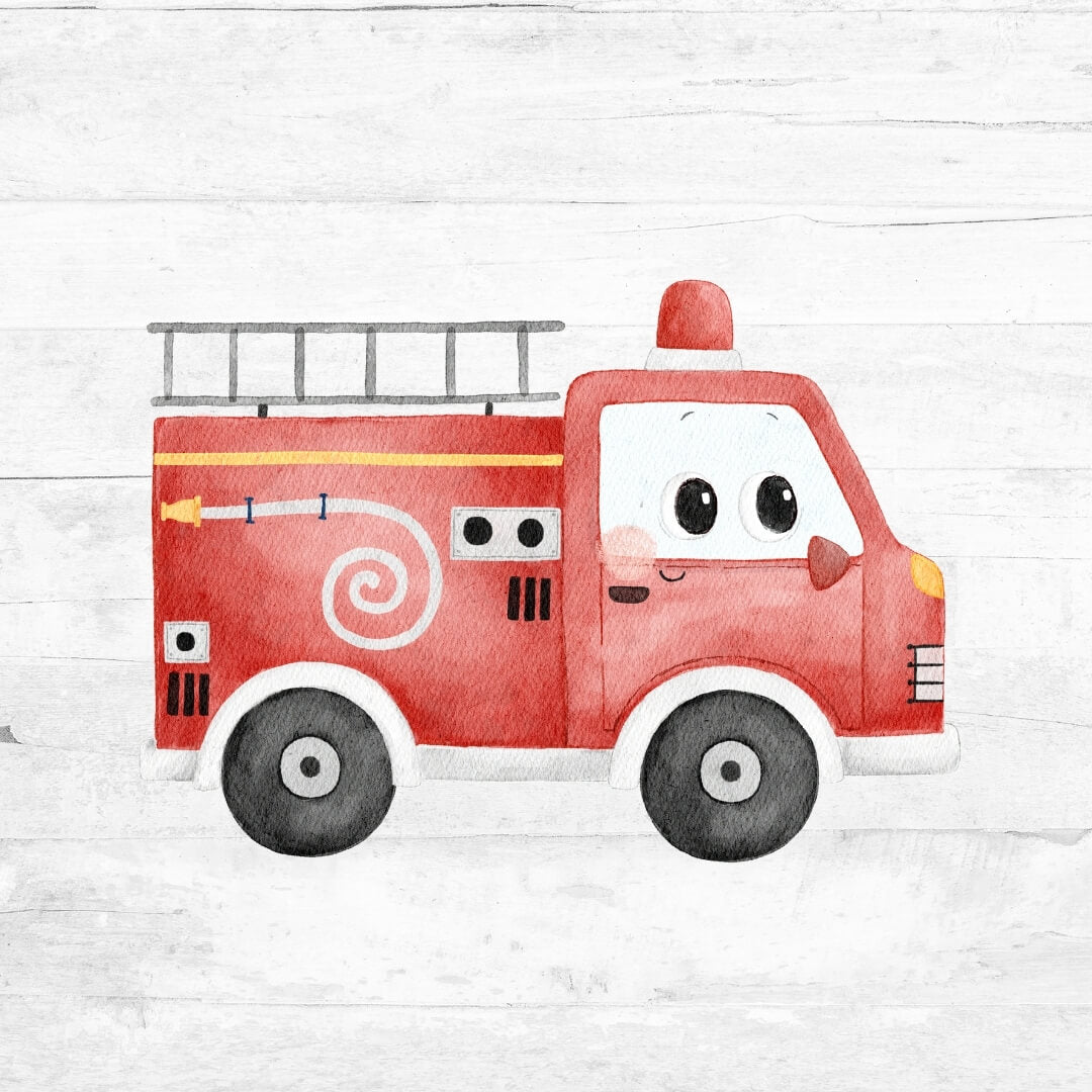 Bügelbild Funny Cars - Feuerwehrauto