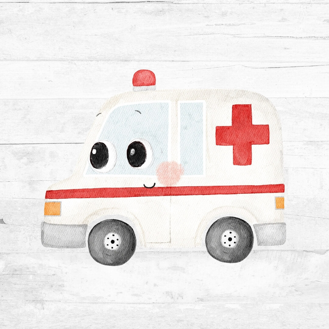 Bügelbild Funny Cars - Krankenwagen