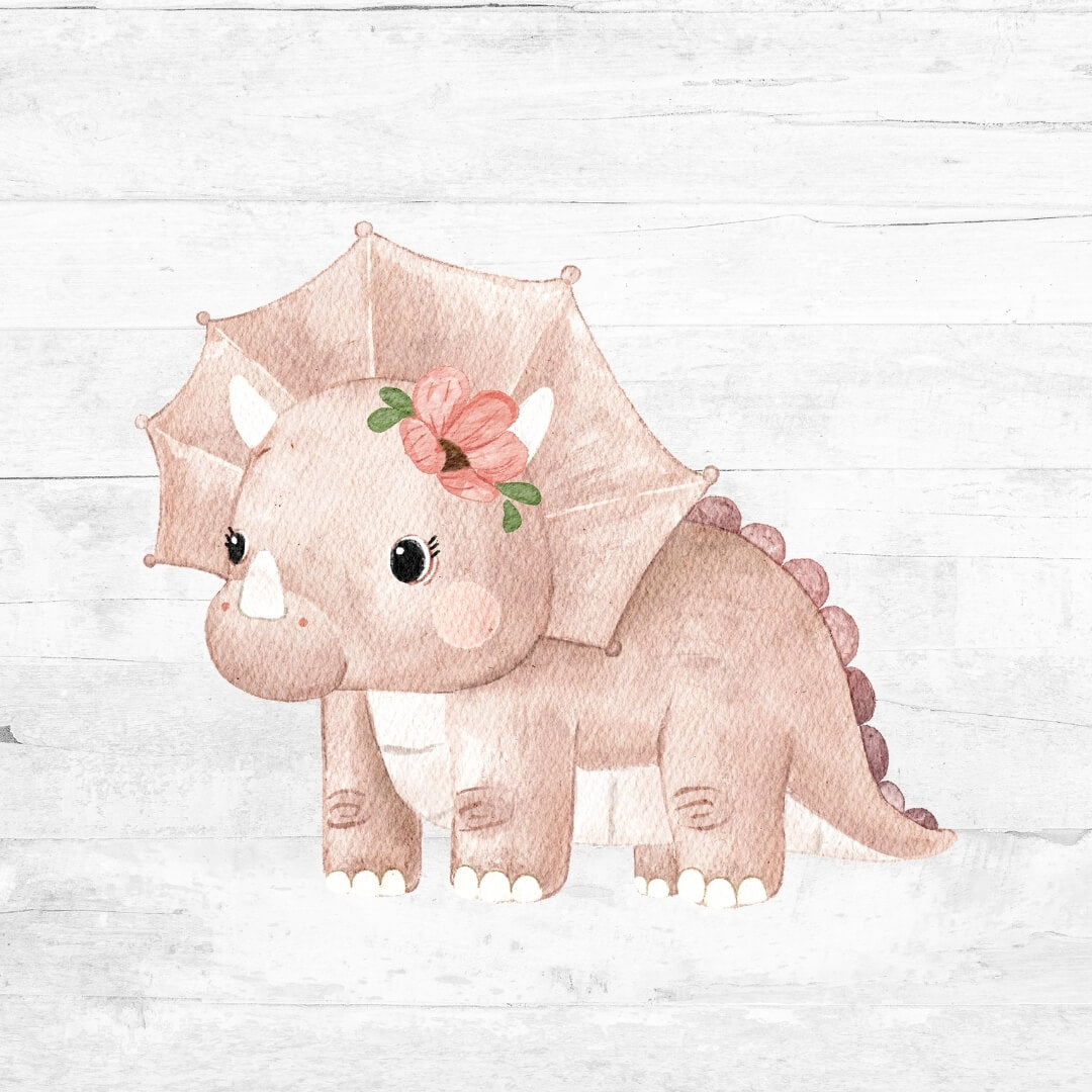 Bügelbild Dino World Rosa - Dino 2 - Triceratops