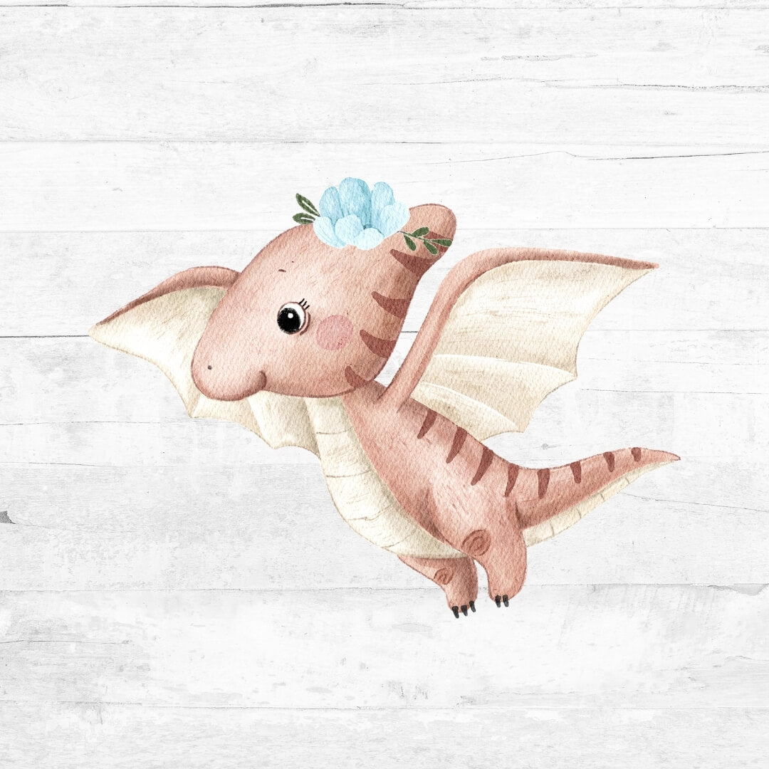 Bügelbild Dino World Rosa - Dino 8  - Flugsaurier