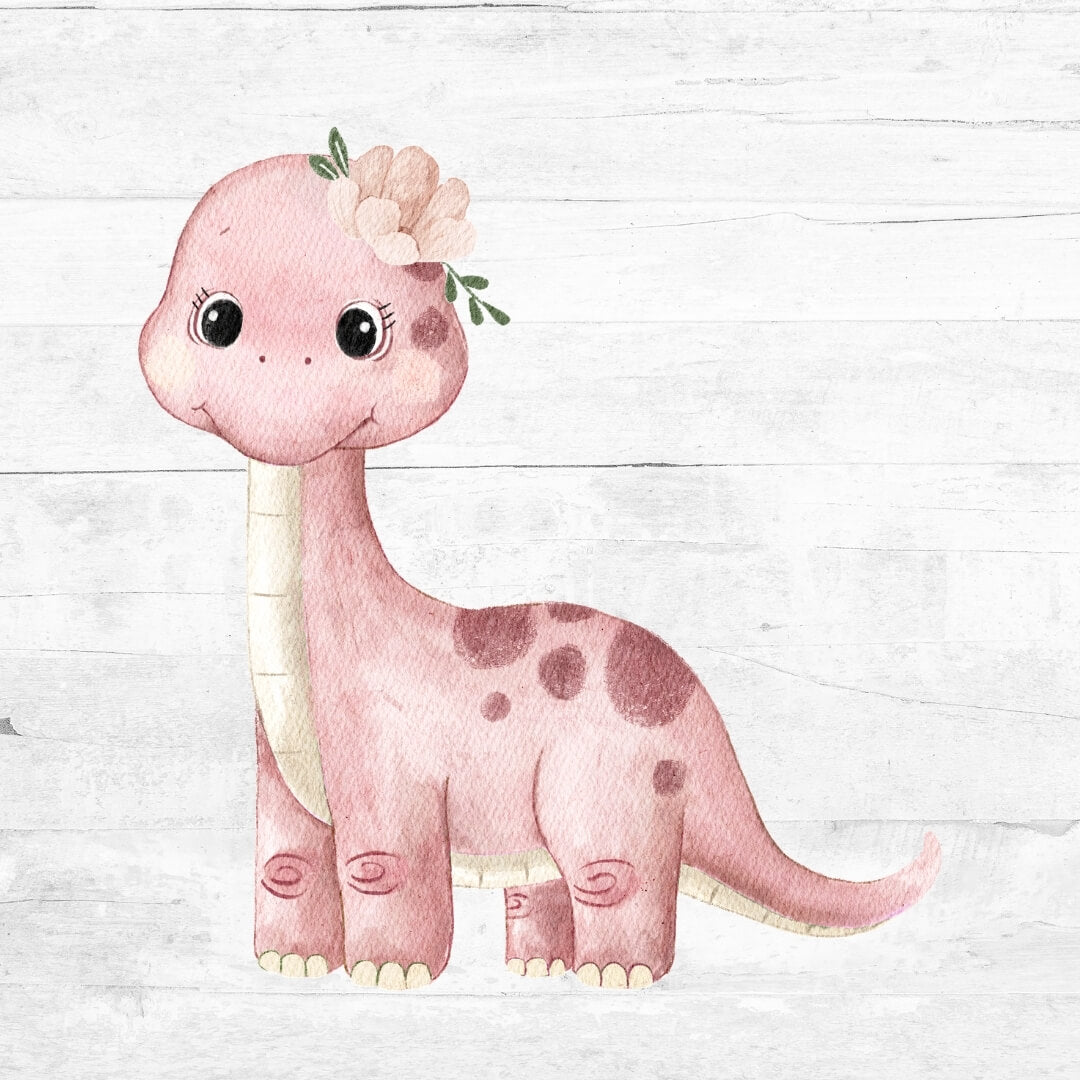 Bügelbild Dino World Rosa - Dino 4 - Langhals