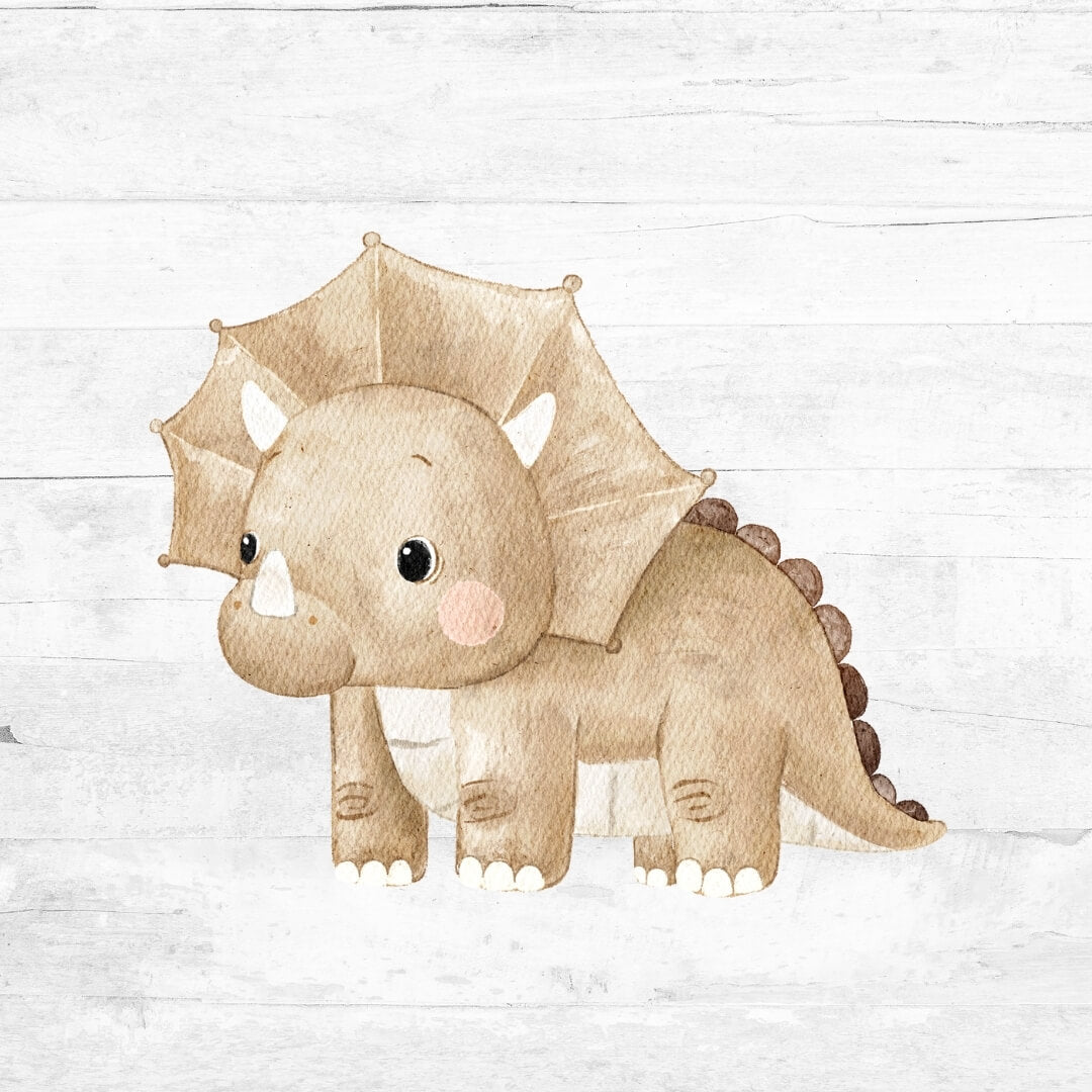 Bügelbild Dino World Blue - Dino 1 - Triceratops