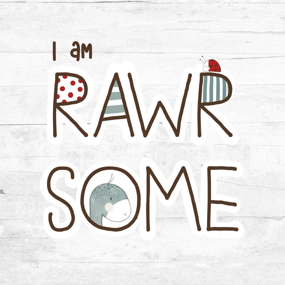 Bügelbild Rawr Some  - Schriftzug