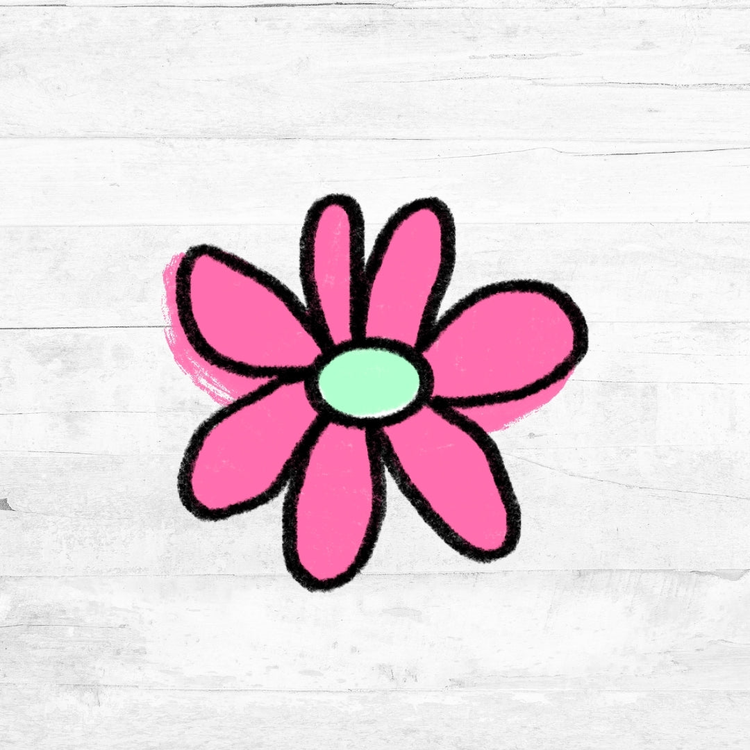 Bügelbild Wonderful World  - Blume 1