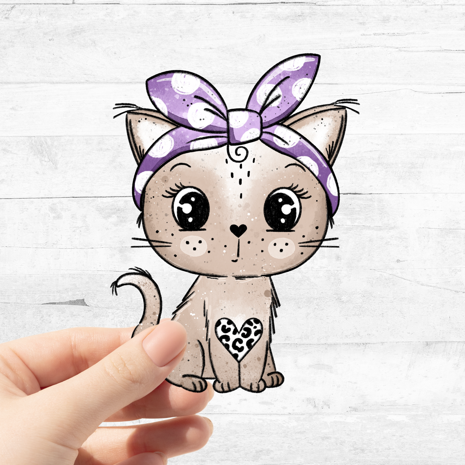 Bügelbild Tassen Kitty Punkte 1