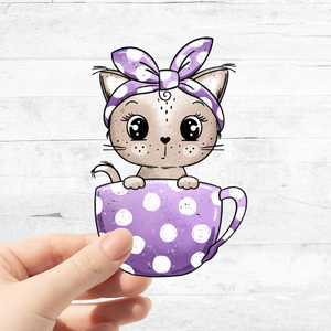 Bügelbild Tassen Kitty Punkte 2