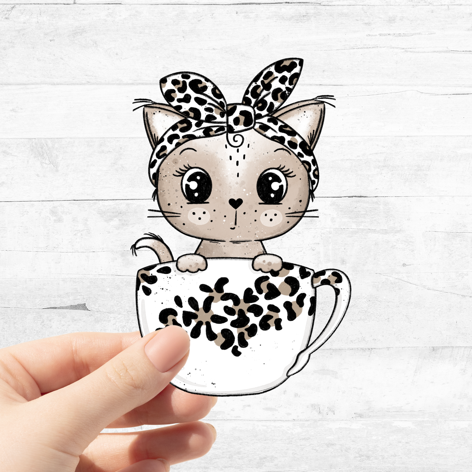 Bügelbild  Leo Tassen Kitty