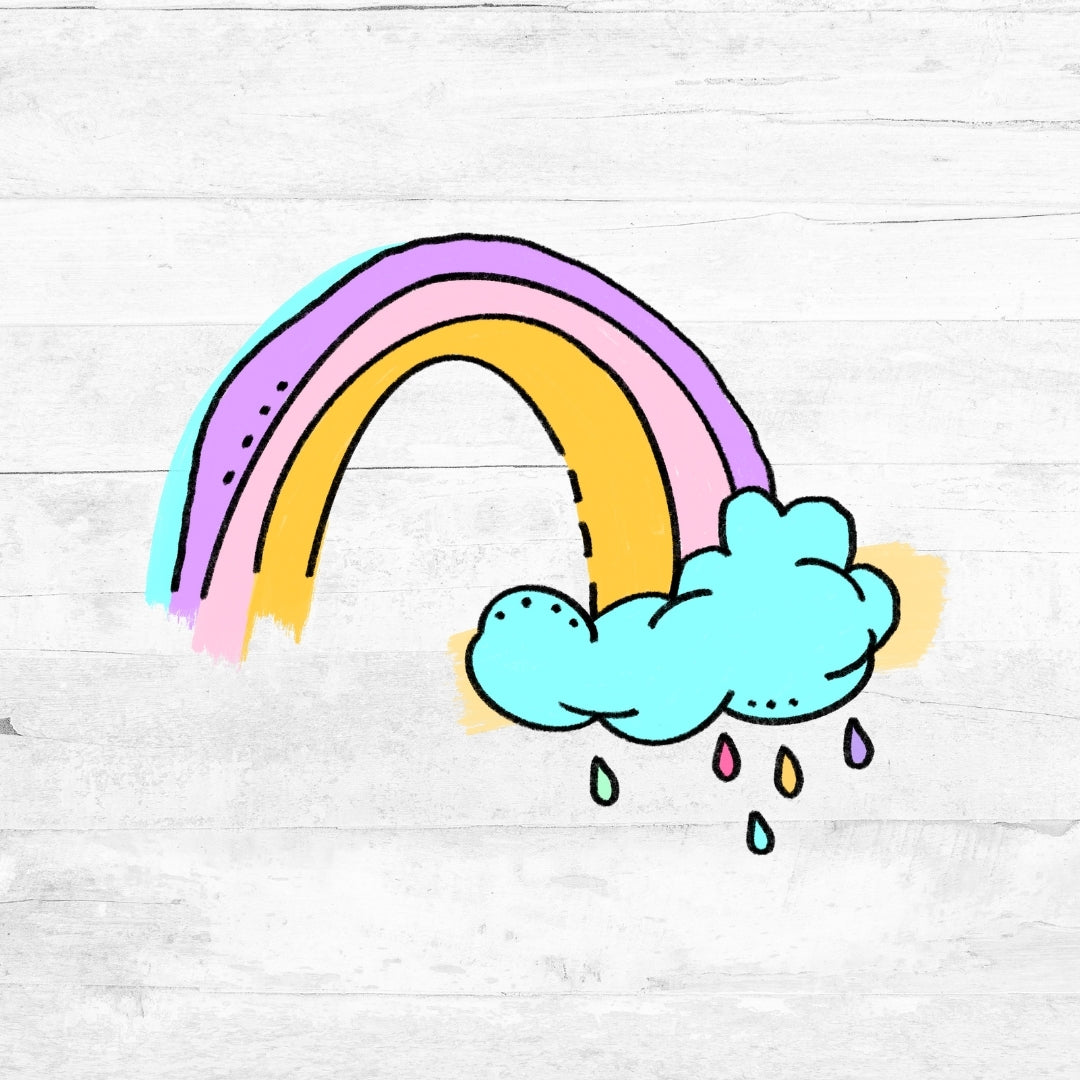 Bügelbild Wonderful World  - Regenbogen