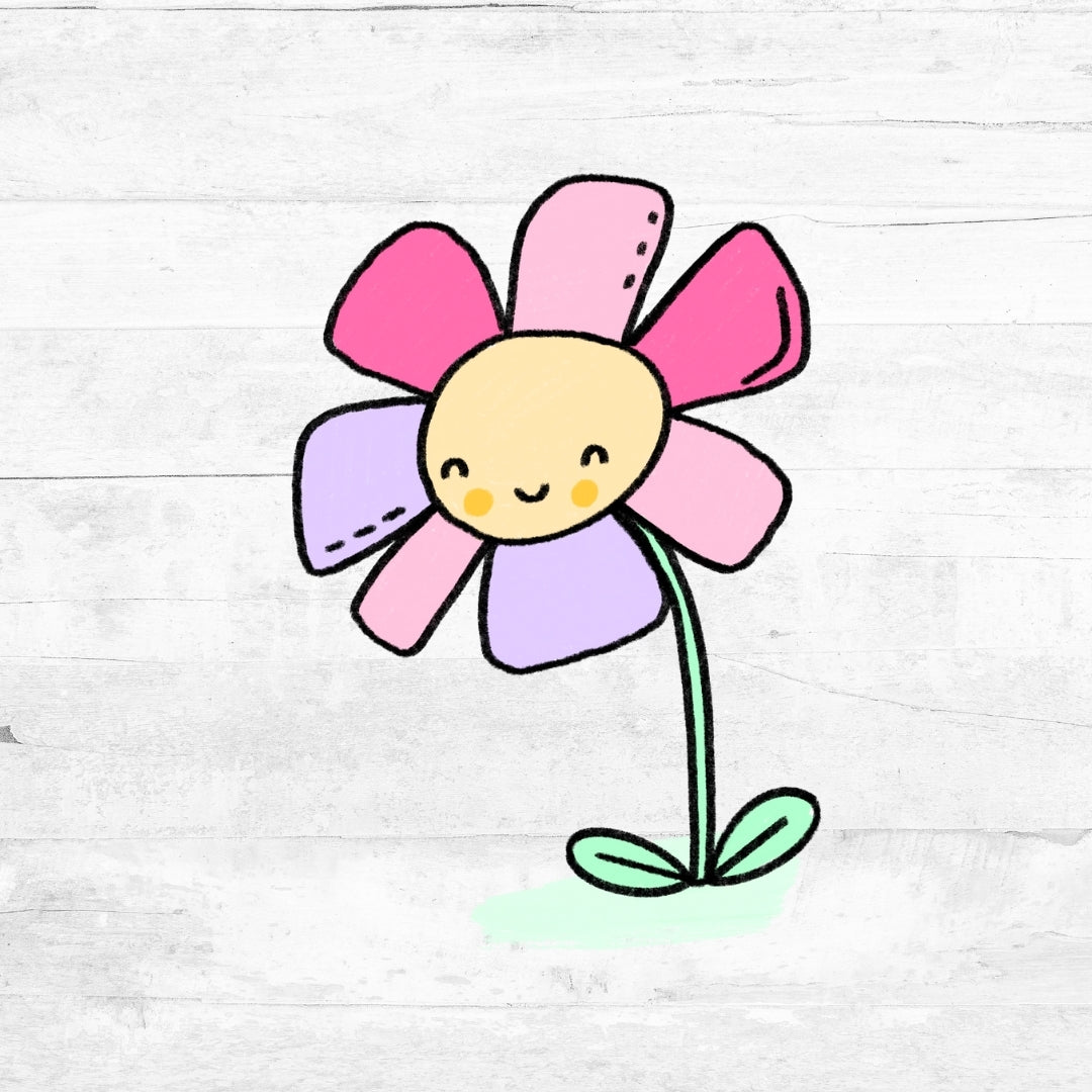 Bügelbild Wonderful World  - Blume 2