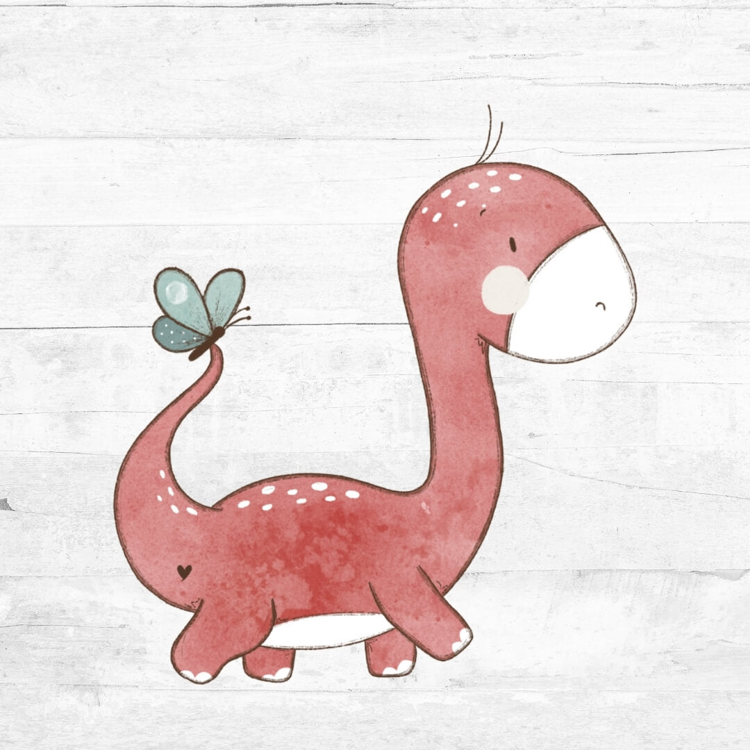 Bügelbild Rawr Some Dino Langhals Rot