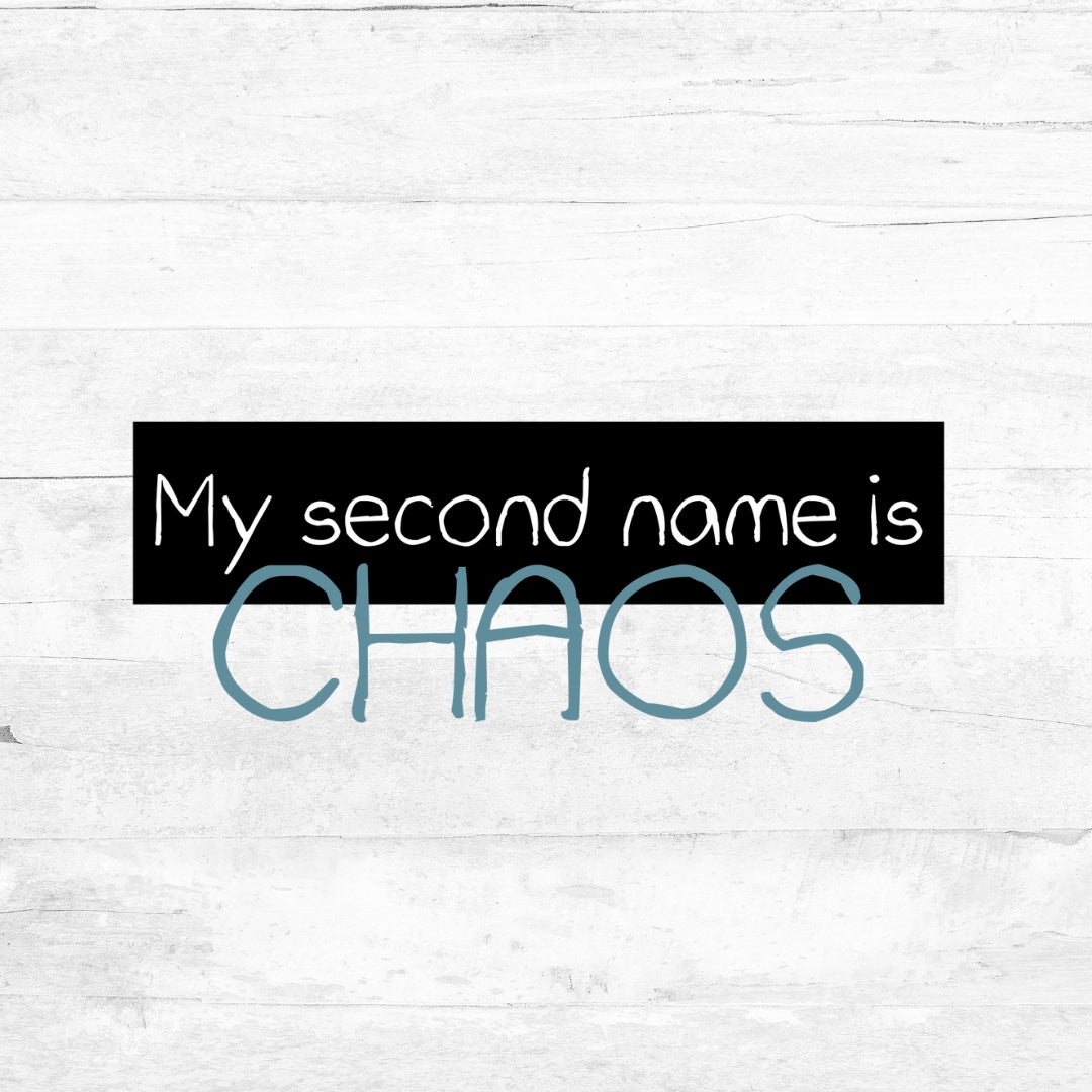 Bügelbild My second name is Chaos - Warm and Blue