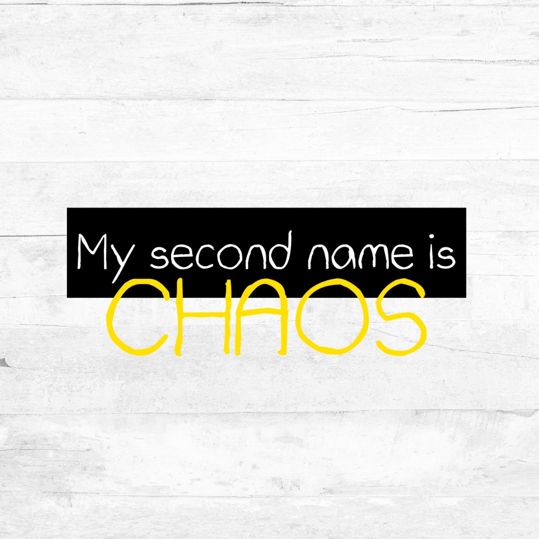 Bügelbild My second name is Chaos - Neon