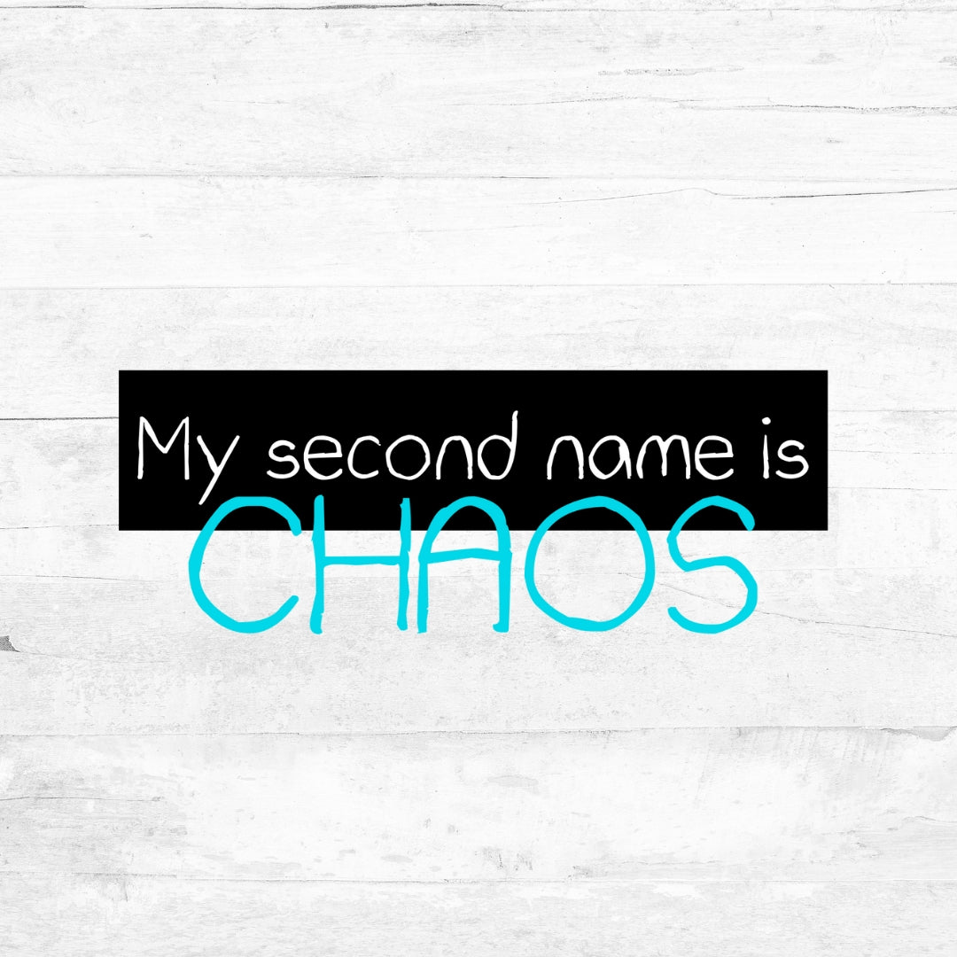 Bügelbild My second name is Chaos - Neon/Galexy