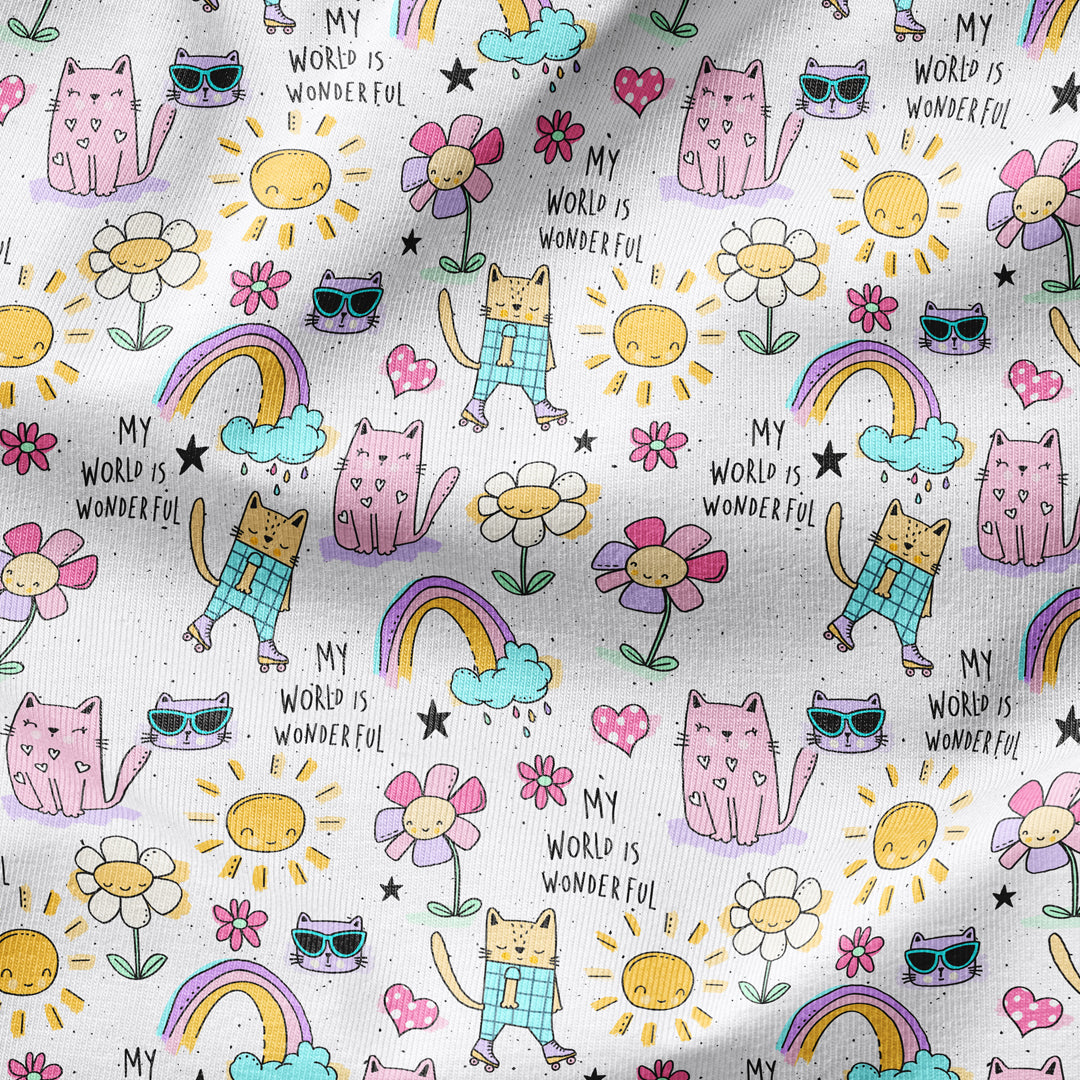 Bügelbild Wonderful World  - Regenbogen