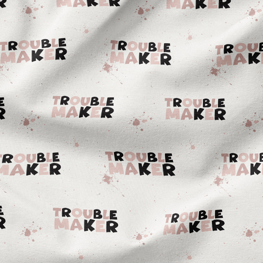 Bügelbild Trouble - never looked so cute - Strawberry milk